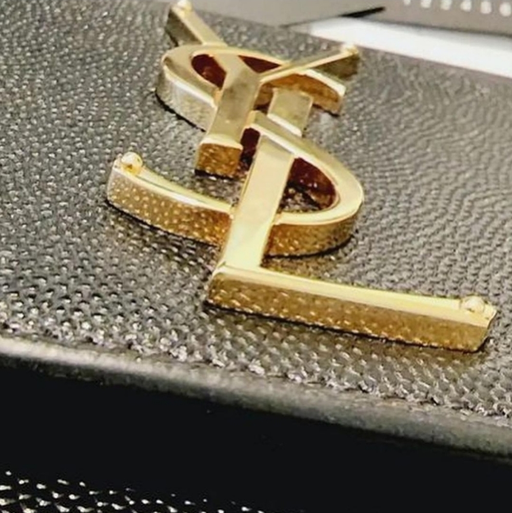 AUTHENTIC YSL Saint Laurent Monogram Kate Cassandre Clutch Cavier Leather Mint!! - Picture 11 of 16